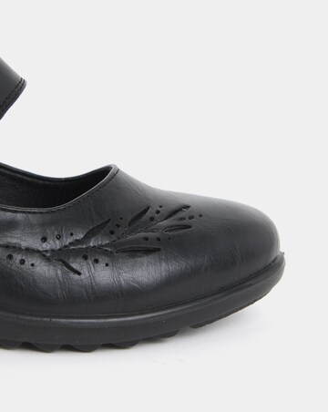 Cushion Walk Wedge Mary Jane Shoes With Embossed Detail - Extra Wide Fit (EEE)