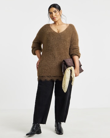 Fluffy Lace V-neck Tunic