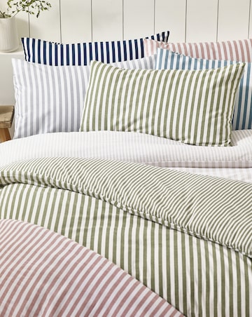 Catherine Lansfield Brushed Stripe Duvet Cover Set