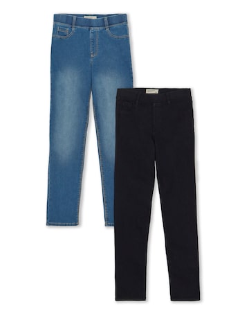 2 Pack Indigo/Black Slim Leg Jeggings