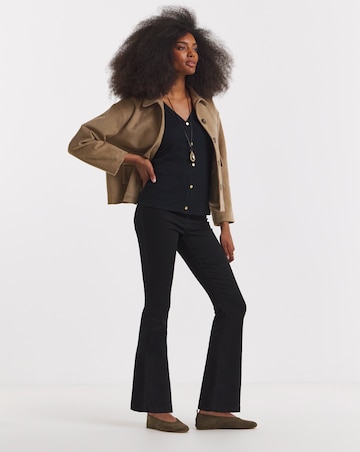 Black Stretch Flared Pull On Jeggings