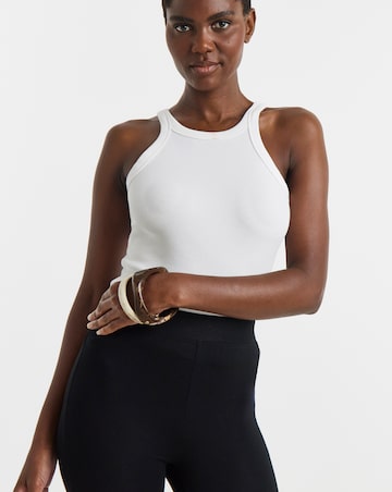 Black Cropped Jersey Leggings