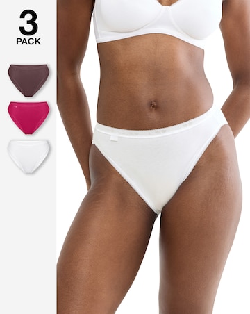 Sloggi (3 Pack) Tai High Leg Knickers Pink Multi