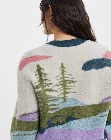 Landscape Crew Neck Cardigan