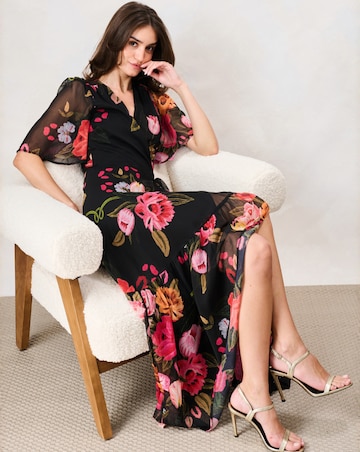 Hope & Ivy The Raven Wrap Dress