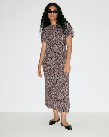 Mango Printed Dress with Draped Detail