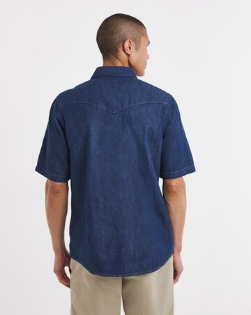 Wrangler Short Sleeve Western Shirt - Blue