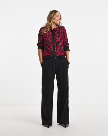 Burgundy Placement Print Shirt