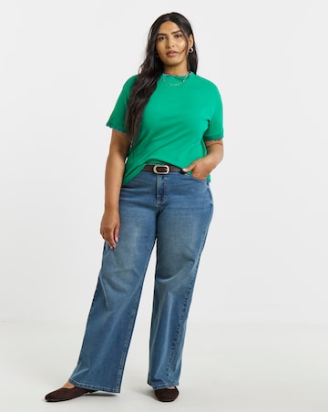 Simply Be Lilac And Green Short Sleeve Scallop Edge T-Shirt