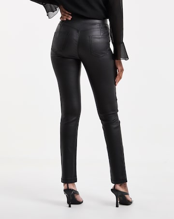 Black Retreat Pull On Coated Slim Jeggings