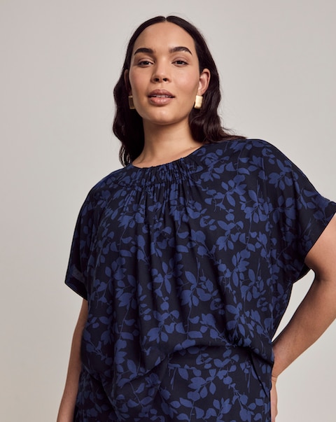 Julipa Petite Gathered Neck Blouse