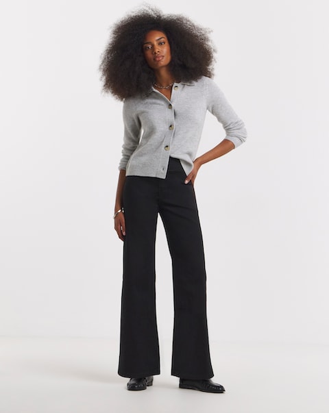 Black Stretch Wide Leg Weekender Jeggings