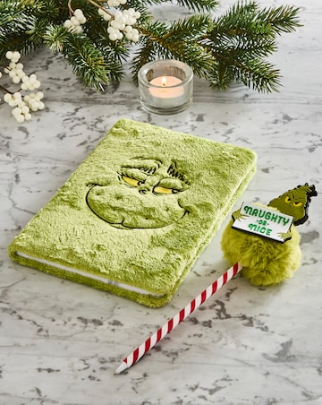 Grinch Fluffy Pen & Notebook