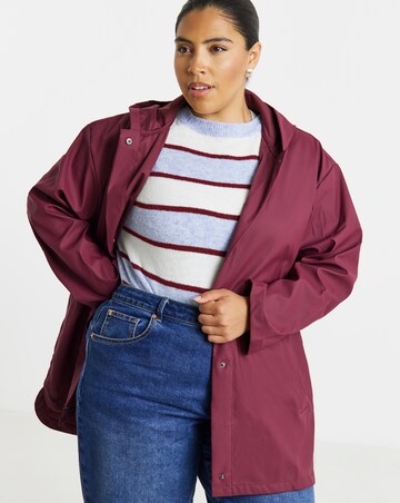 Burgundy Short Rubberised Mac