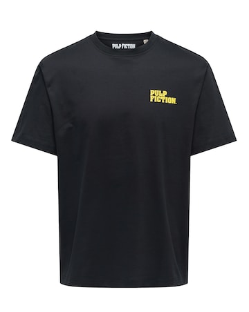 Only & Sons Pulp Fiction Back Print T-Shirt - Black