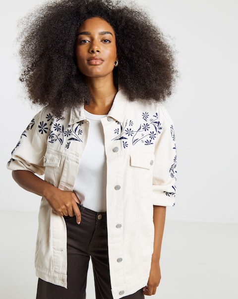 Simply Be Floral Embroidered Jacket