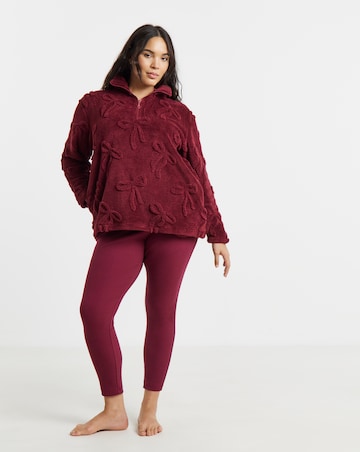 Pretty Secrets Bow Textured Fleece Half Zip Lounge Set