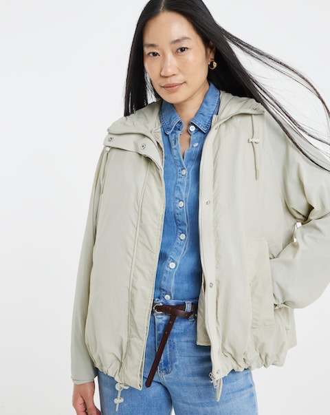 Neutral Tech Parka with Removable Inner