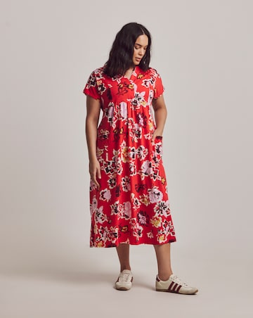 Julipa Printed Pocket Jersey Midi Dress