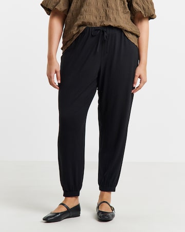 Simply Be Black Jersey Balloon Trouser