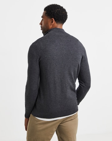 Lyle & Scott Cotton Merino 1/4 Zip Jumper - Charcoal