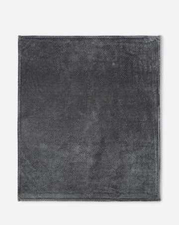 Waffle Fleece Throw - Charcoal