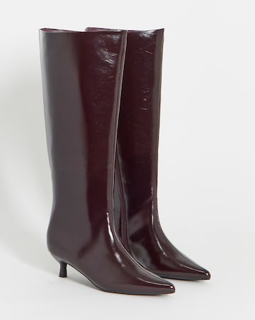 Simone Kitten Heel Straight Leg Boots - Wide Fit (E) & Curvy Calf