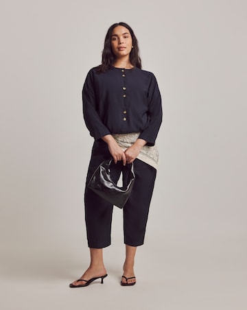 Julipa Navy Pop Over Blouse
