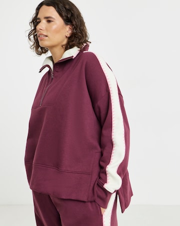 Simply Be Chocolate Whipstitch Side Stripe Sweatshirt
