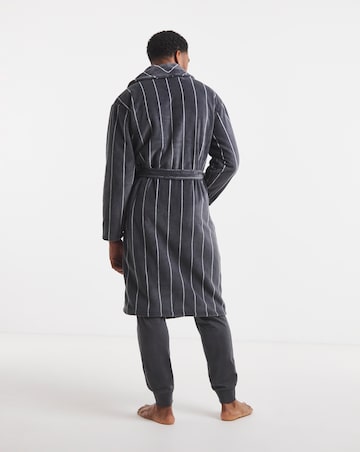 Stripe Fleece Dressing Gown