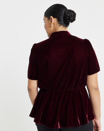 Simply Be Velvet Lace Trim Top
