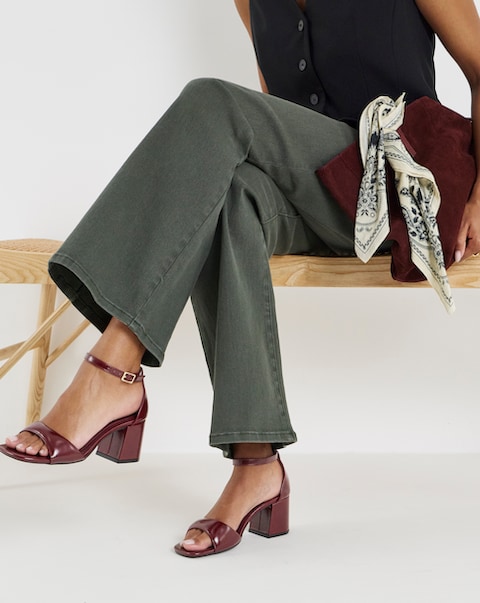 Coco Barely There Block Heel Sandals - Extra Wide Fit (EEE)