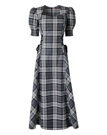 Joe Browns Luna Check Lace Up Side Maxi Dress