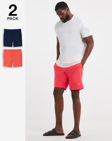 Jack & Jones Maui Tropic Solid Swim Trunk 2 Pack - Navy/Coral