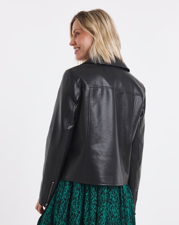 Black Faux Leather Biker Jacket