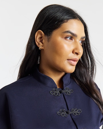 Simply Be Navy Frogging Detail Top