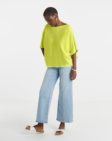 Lime Batwing Knitted Jumper