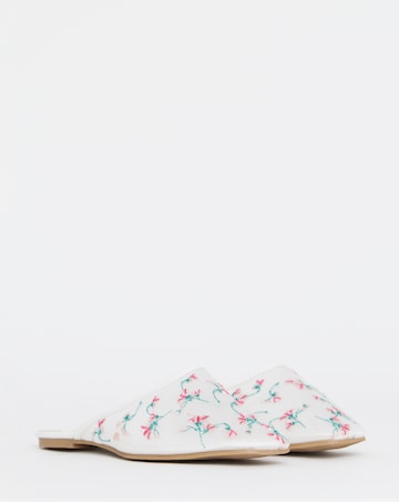 Cherish Embroidered Detail Mules - Wide Fit (E)