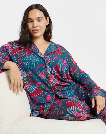 Figleaves Vibrant Floral Button Through Pyjama Set