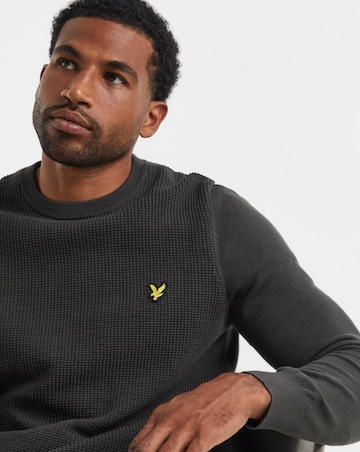 Lyle & Scott Waffle Front Crew Neck Jumper - Slate