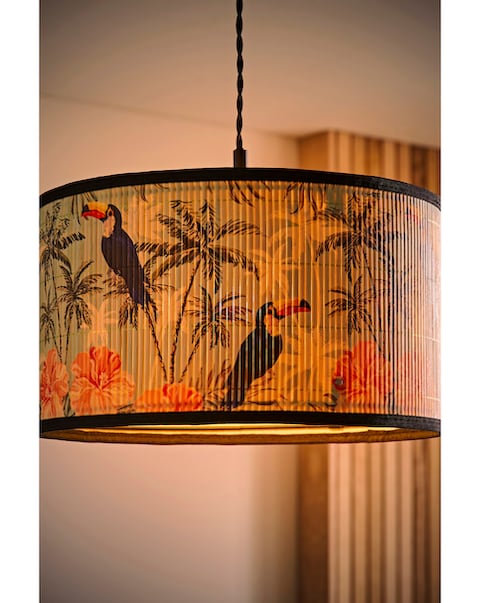 ValueLights Daintree Medium Pastels Bamboo Drum Shade 35cm
