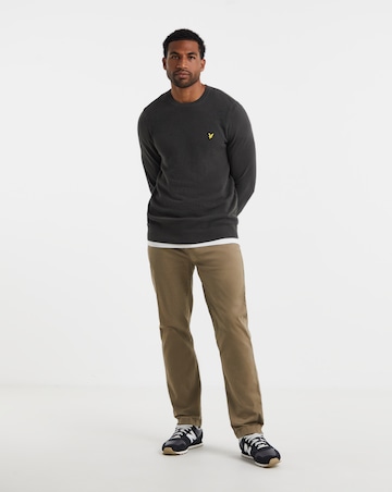 Lyle & Scott Waffle Front Crew Neck Jumper - Slate