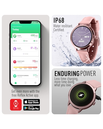 Reflex Active Spectre AMOLED Silicone Strap Smart Watch - Pink