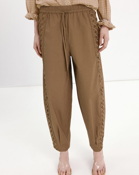 Mango Paola Mid-Rise Straight Cotton Trousers