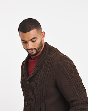 Cable Knitted Shawl Neck Cardigan
