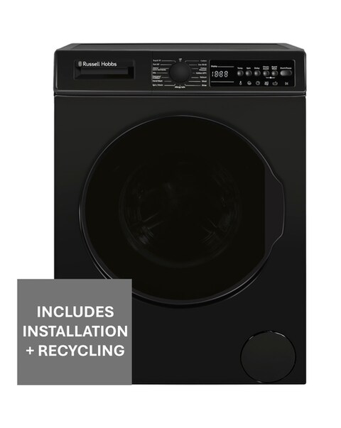 Russell Hobbs RH914W116B 9kg 1400rpm Washing Machine Black + Install