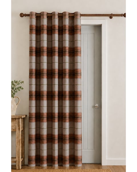 Catherine Lansfield Brushed Woven Glencoe Check Door Curtain