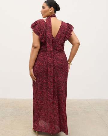 Pretty Lavish Andi V-Neck Frill Leopard Print Maxi Dress