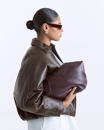 Chocolate Bubble Hem Faux Leather Jacket
