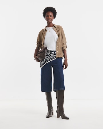 Dark Blue Authentic Denim Culotte Jean